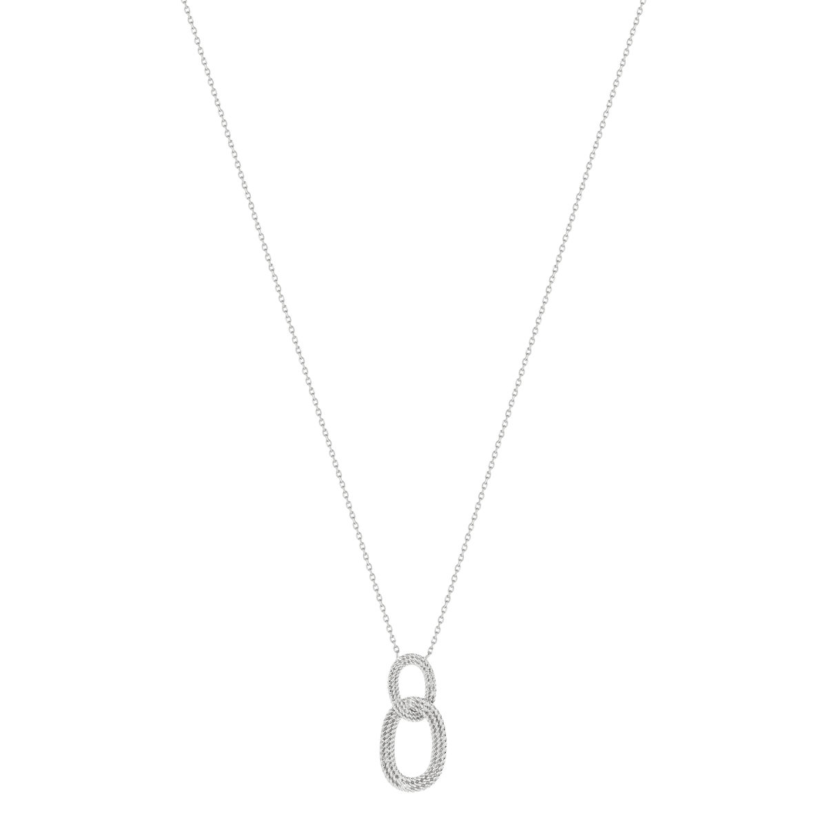 Collier argent 925, anneaux entrelacé 45 cm - vue 2