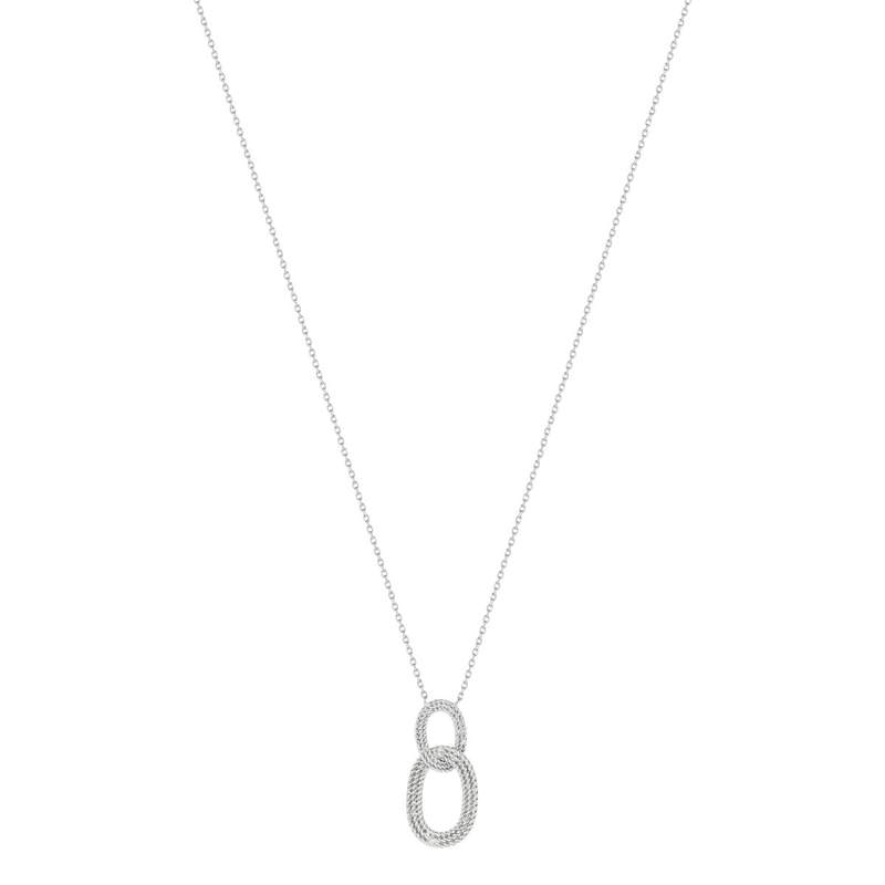 Collier argent 925, anneaux entrelacé 45 cm - vue 2