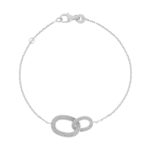 Bracelet argent 925, anneaux entrelacés 18 cm. - vue 1