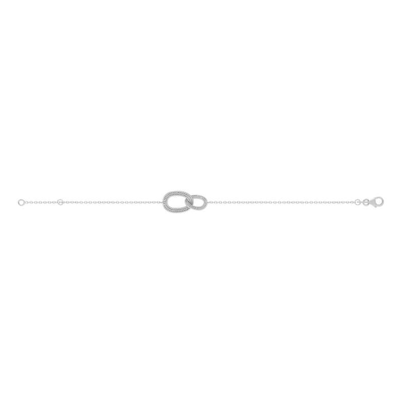 Bracelet argent 925, anneaux entrelacés 18 cm. - vue 2