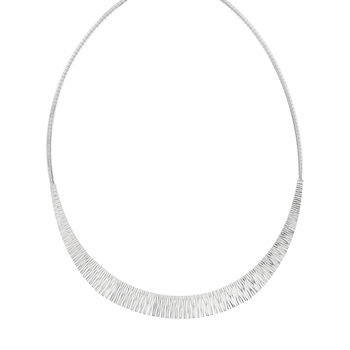 925 silver flat link necklace, Cleopatra style, diamanté 44 cm
