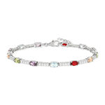 Bracelet argent zirconias 17 à 20 cm - vue 1