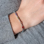 Bracelet argent zirconias 17 à 20 cm - vue porté 1