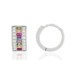 Créoles argent zirconias 15 mm - vue 1