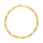 Bracelet plaqué or maille cheval alternée triple 19 cm - vue 1
