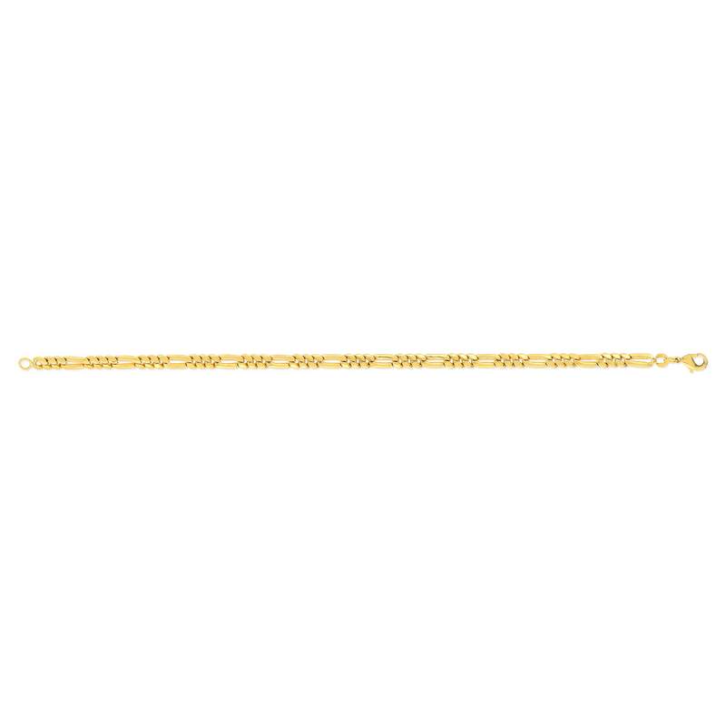 Bracelet plaqué or maille cheval alternée triple 19 cm - vue 2