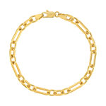 Bracelet plaqué or maille forçat allongée 19 cm - vue 1