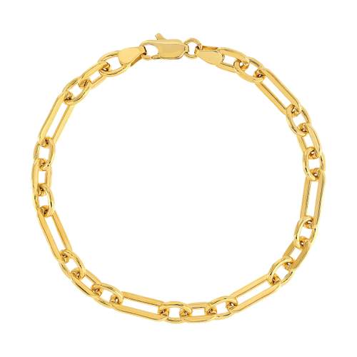 Bracelet plaqué or maille forçat allongée 19 cm