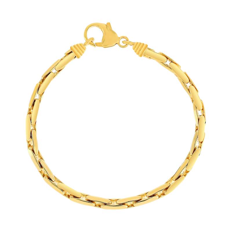 Bracelet plaqué or maille cobra ronde 19 cm. - vue 1