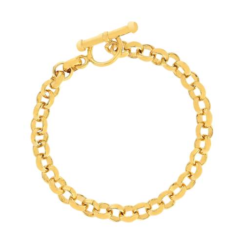 Bracelet plaqué or maille jaseron 19 cm.