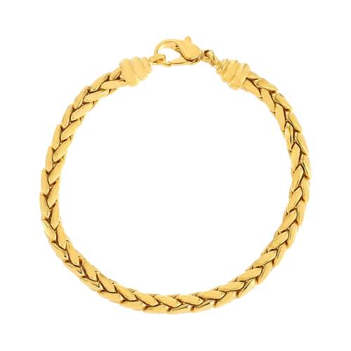 Bracelet plaqué or maille palmier 19 cm.