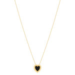 Collier plaqué or coeur agate 45 cm - vue 2