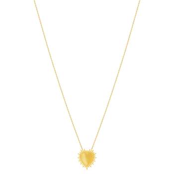 Gold-plated agate heart necklace 45 cm