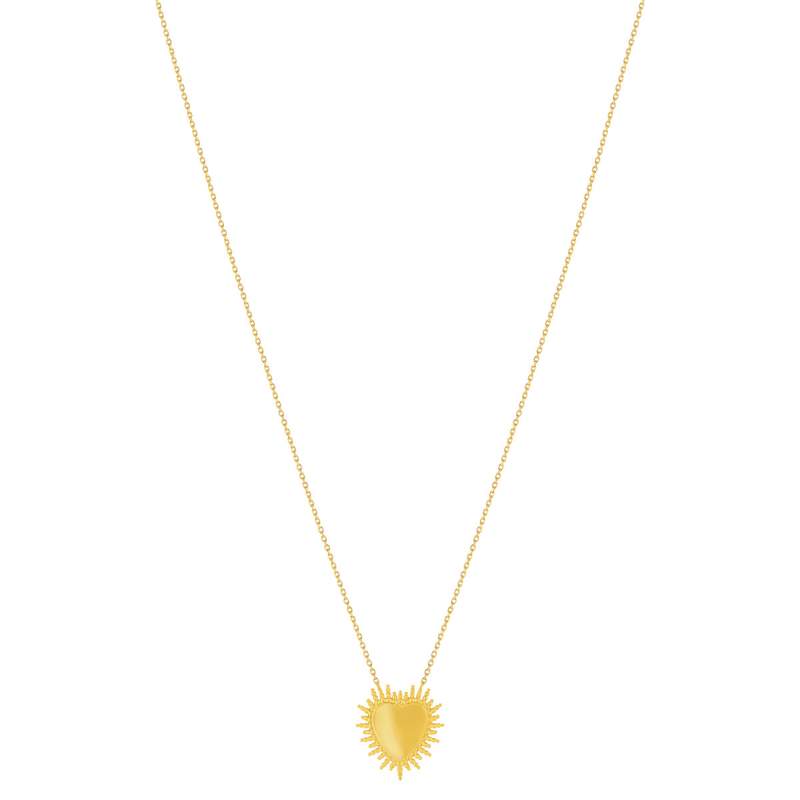 Collier plaqué or coeur agate 45 cm - vue 5