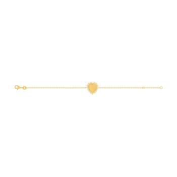 Vergulde armband met agaat hartje 18 cm