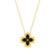 Collier plaqué or croix agates 45 cm