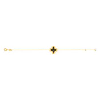 Vergulde kruis agaat armband 18 cm