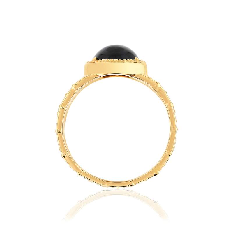 Bague plaqué or agate - vue 2