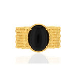 Bague plaqué or agate - vue 3