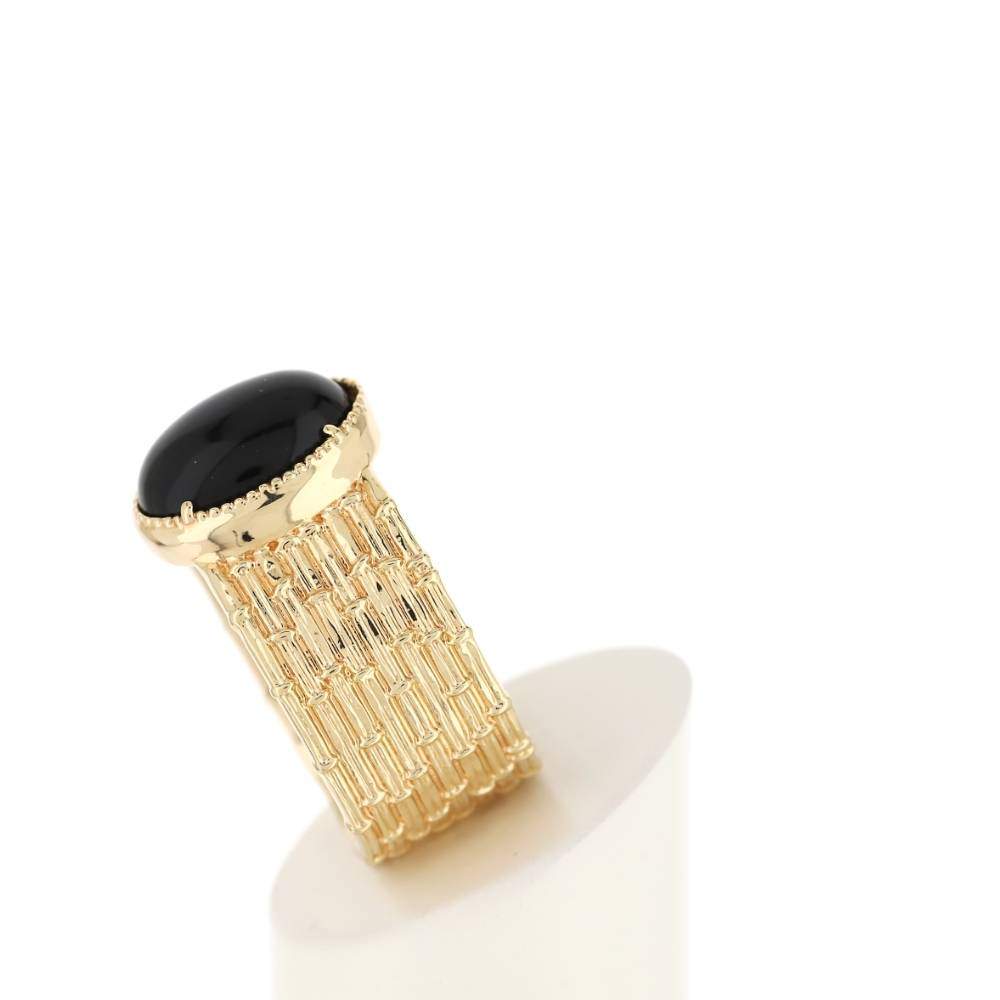 Bague plaqué or agate - vue 6
