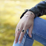 Bague plaqué or agate - vue porté 1