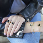 Bague plaqué or agate - vue porté 3