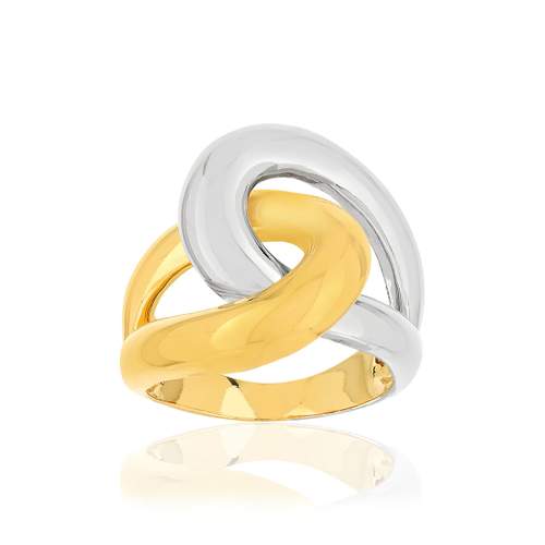 Bague plaqué or 2 tons volute