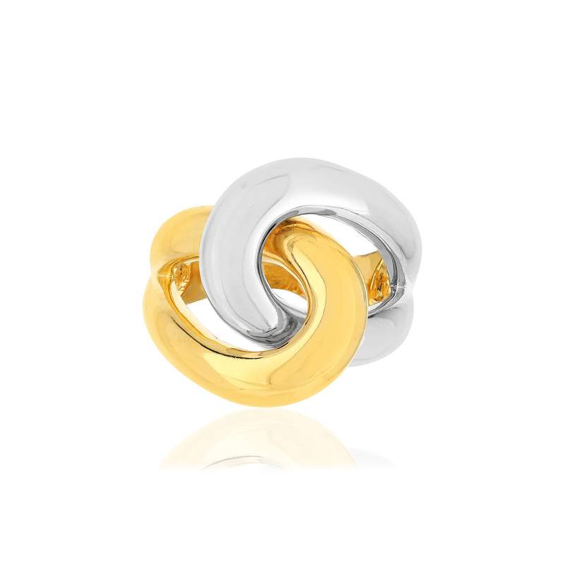 Bague plaqué or 2 tons volute - vue 3