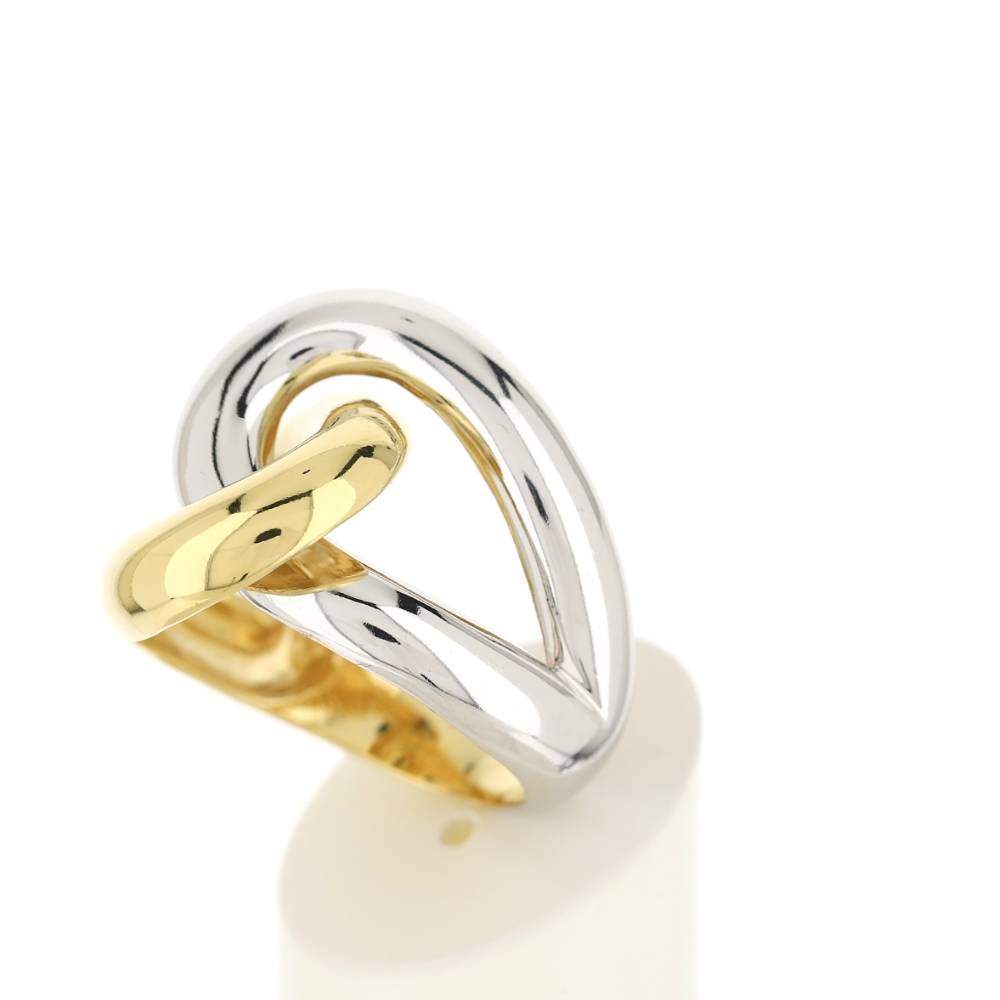 Bague plaqué or 2 tons volute - vue 4