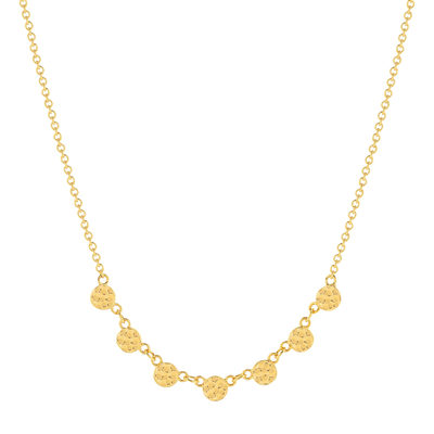 Collier plaqué or pastilles martellées 45 cm - vue 1