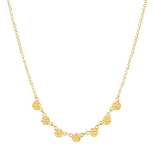 Collier plaqué or pastilles martellées 45 cm