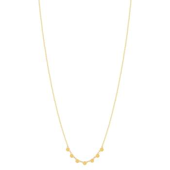 Gold-plated necklace, hammered pastilles 45 cm