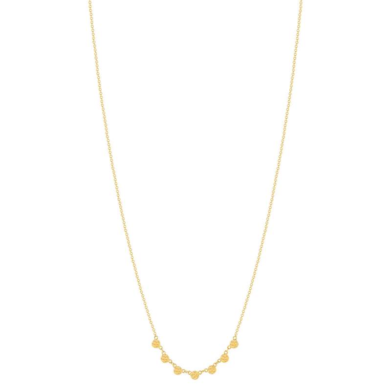 Collier plaqué or pastilles martellées 45 cm - vue 2