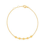 Bracelet plaqué or pastilles martellées 19 cm - vue 1