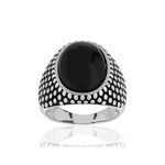 Bague argent 925 onyx - vue 1