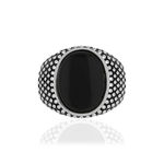 Bague argent 925 onyx - vue 3