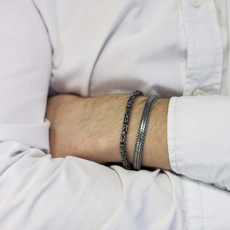 Bracelet argent 925 20,5 cm - vue porté 1