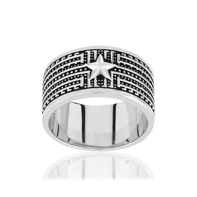 Bague argent 925, étoile - vue 1