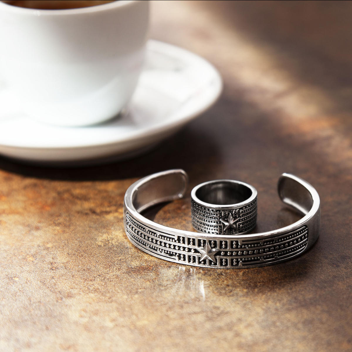 Bague argent 925, étoile - vue D3