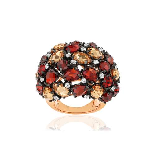 Bague argent 925 rosé zirconias multicolores