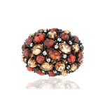 Bague argent 925 rosé zirconias multicolores - vue 3