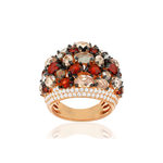 Bague argent 925 rosé zirconias multicolores - vue 1