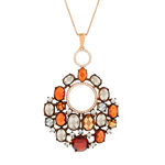 Collier argent 925 rosé zirconias multicolores 42 - vue 1
