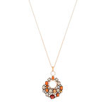 Collier argent 925 rosé zirconias multicolores 42 - vue 2