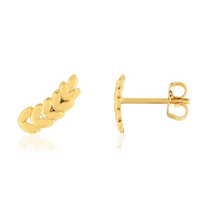 Boucles d'oreilles plaqué or épi de blé - vue 1