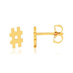 Boucles d'oreilles plaque or hashtag - vue 1