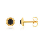 Boucles d'oreilles plaqué or onyx - vue 1