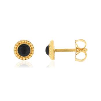 Boucles d'oreilles plaqué or onyx