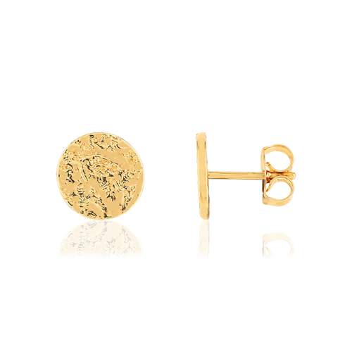 Boucles d'oreilles plaqué or effet feuille d'or