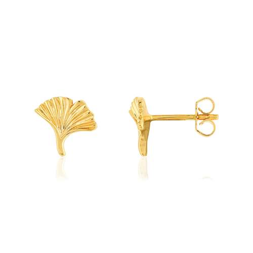 Boucles d'oreilles plaqué or feuilles de ginkgo biloba